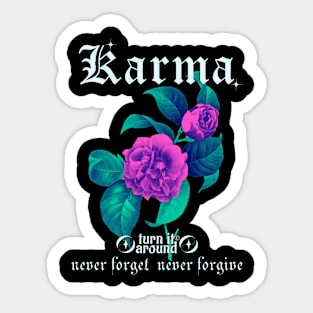 karma never forget never forgive - vintage flower design Sticker